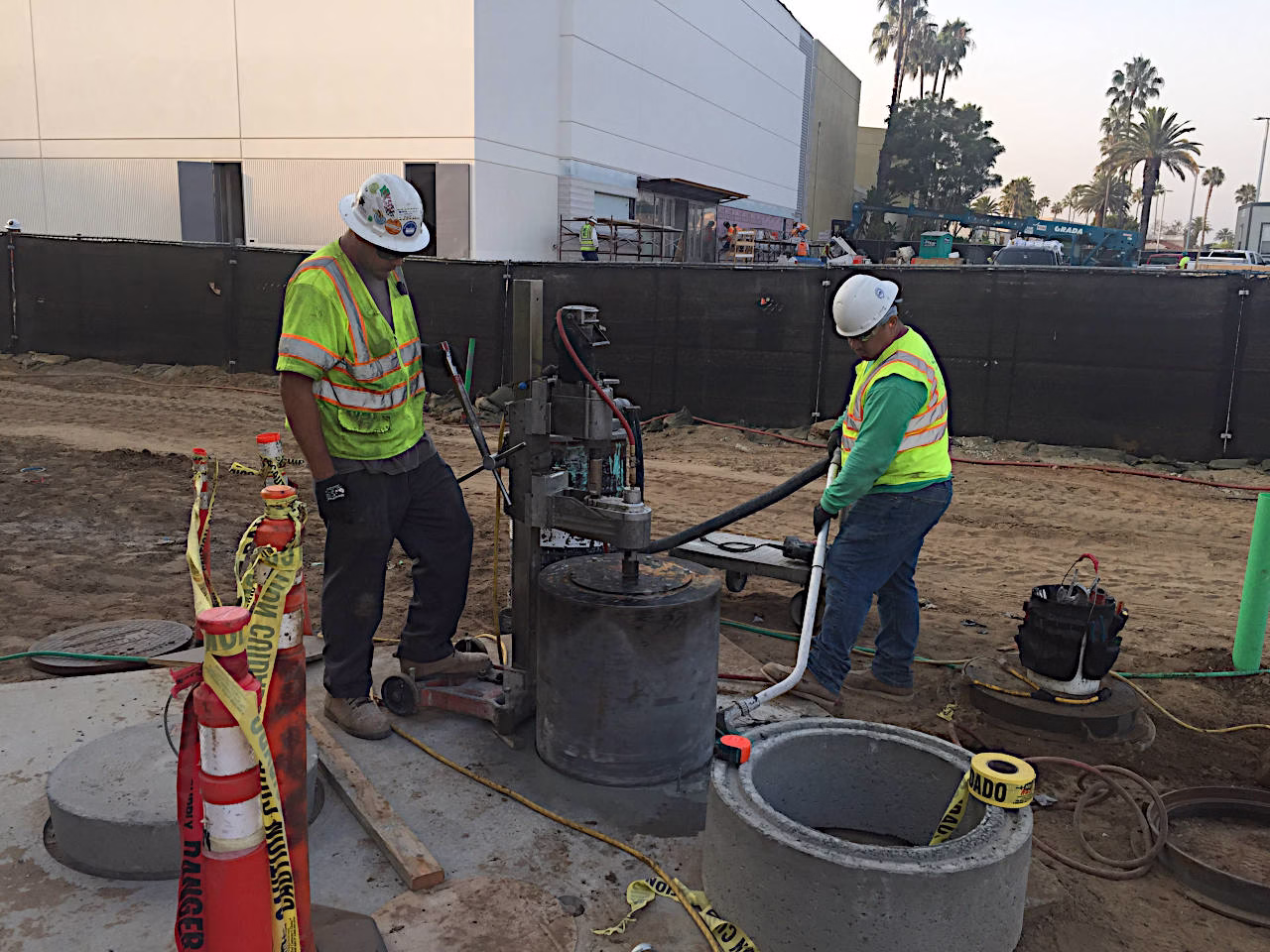 concrete coring project by intracut - sierra plumbing - close up view #1