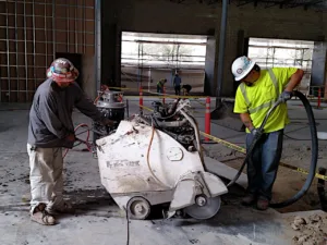 slab sawing concrete in los angeles by intracut - close up view #1