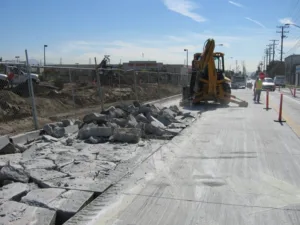 street traffic control during sidewalk demolition phase - pic 1
